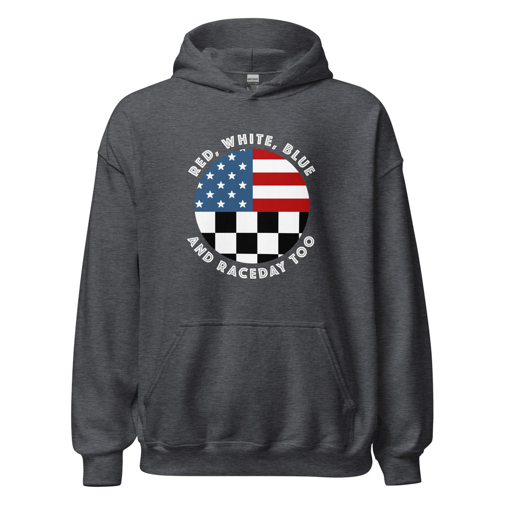Highline Clothing Unisex Sweatshirt - Red, White, Blue and Raceday Too - Charcoal