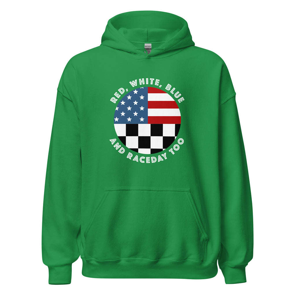 Highline Clothing Unisex Sweatshirt - Red, White, Blue and Raceday Too - Green