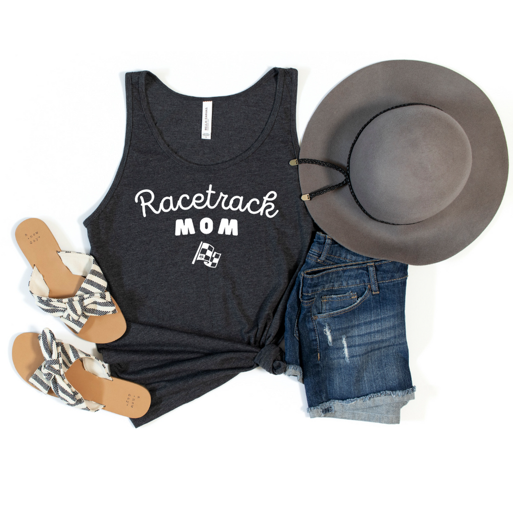Highline Clothing Racetrack Mom Graphic Tank Top - Charcoal