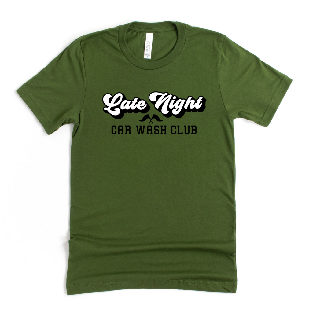 Highline Clothing Late Night Car Wash Club Men's T-Shirt - Olive