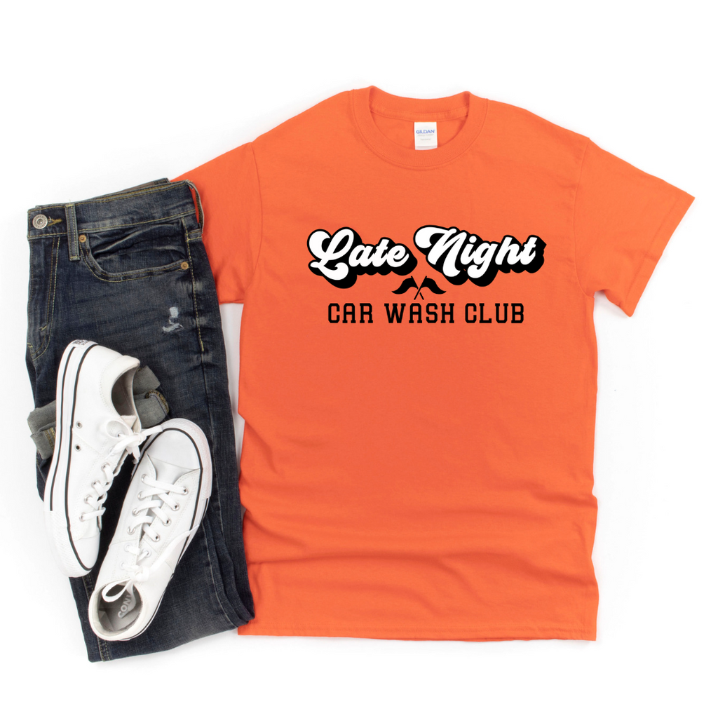 Highline Clothing Late Night Car Wash Club Men's T-Shirt - Orange