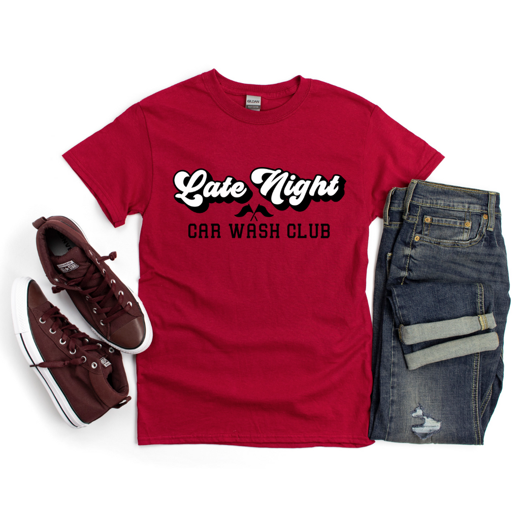Highline Clothing Late Night Car Wash Club Men's T-Shirt - Red