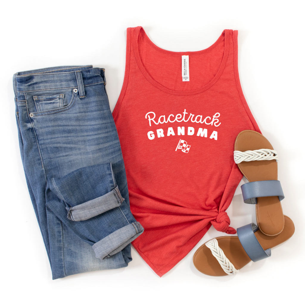 Highline Clothing Racetrack Grandma Graphic Tank Top - Red