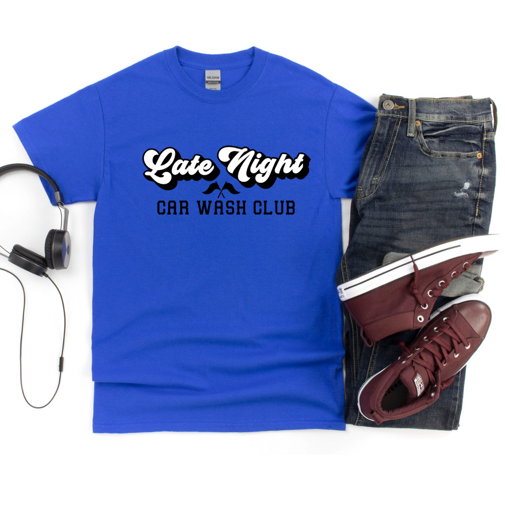 Highline Clothing Late Night Car Wash Club Men's T-Shirt - Royal Blue