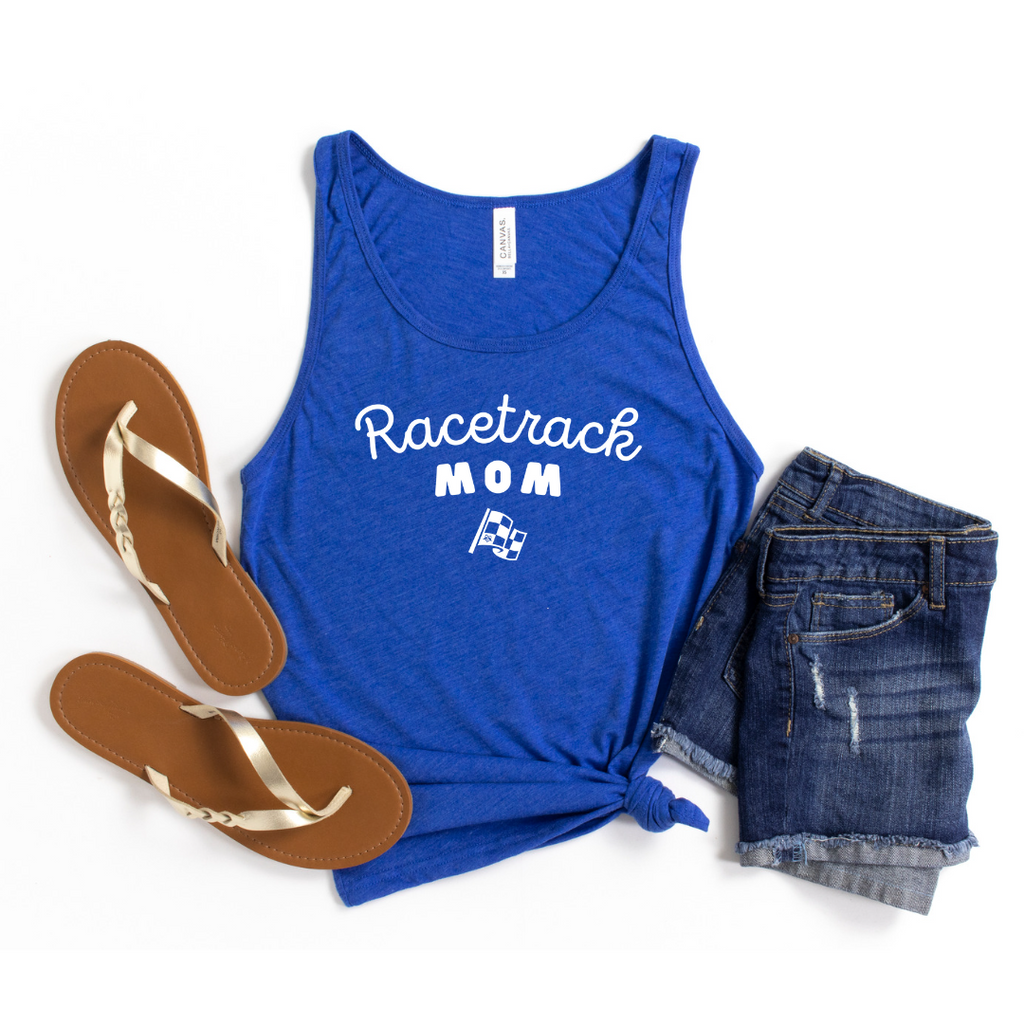 Highline Clothing Racetrack Mom Graphic Tank Top - Royal Blue